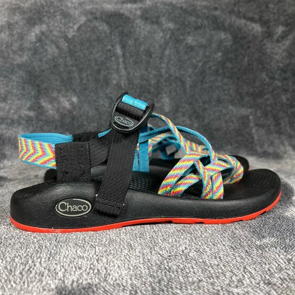 🖤 Chaco ZX/2 Classic Fiesta Rainbow Stripe Toe Loop Strappy Sandals Women Sz 6